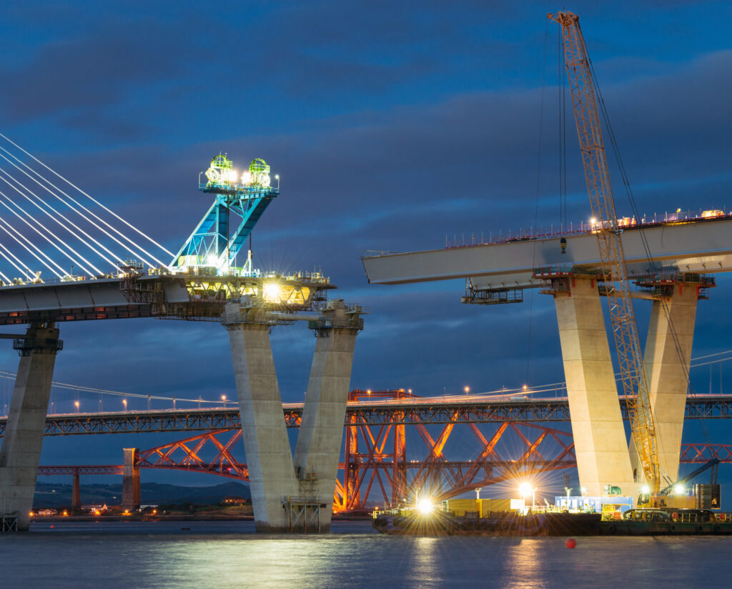 Construction of the Queensferry Crossing over the Firth of Forth